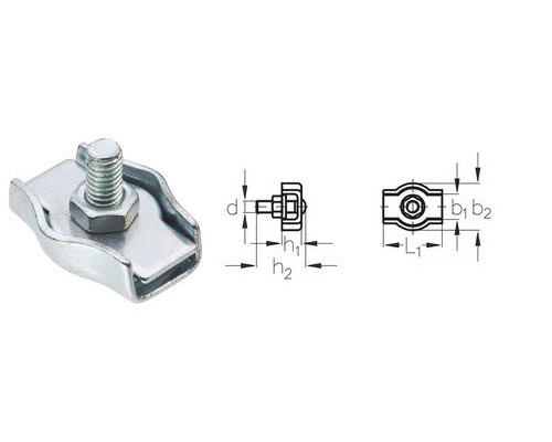 Cable clamp 3 mm Simplex