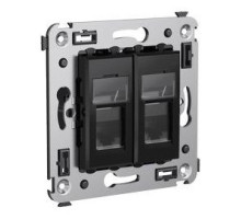 RJ-45 wall socket Avanti double black square (4402464)