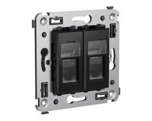 RJ-45 wall socket Avanti double black square (4402464)