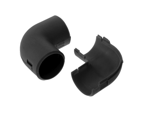 Angular collapsible connector black D=25 (Promrukav) (PR13.0193)