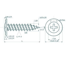 Self-tapping screws 4.2x16 hemisphere-press washer, zinc (1000 pcs)