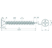 Self-tapping screws 3.5x41 potai, frequent thread, oxide (1 kg)