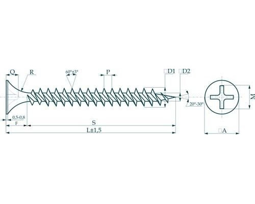 Self-tapping screws 3.5x41 potai, frequent thread, oxide (1 kg)