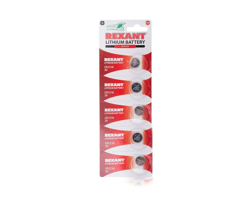 Lithium batteries CR1216 3 V 25 mAh REXANT (30-1101)