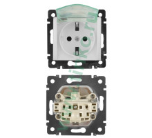 Socket Valena, with earthing, with cover, with shutters, white (774220)