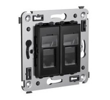 RJ-45 wall socket Avanti double black square (4402294)