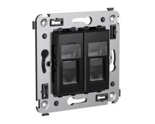 RJ-45 wall socket Avanti double black square (4402294)