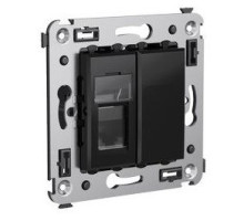 RJ-45 wall socket Avanti single black square (4402463)