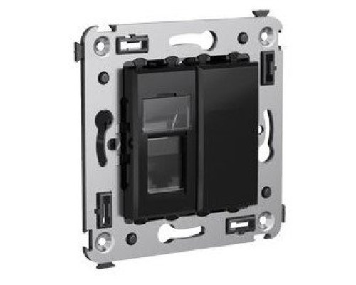 RJ-45 wall socket Avanti single black square (4402463)