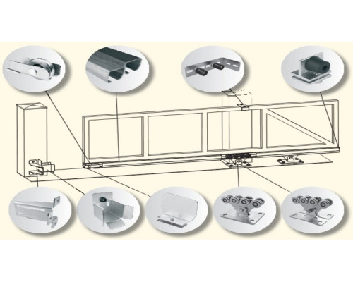 Kit for sliding gates up to 800 kg