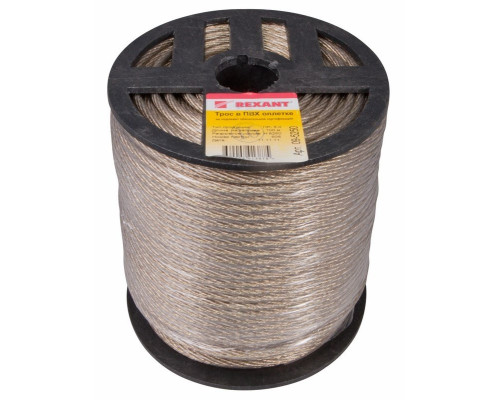 Steel cable in PVC sheath d=5.0 mm, transparent (100m)(09-5250)