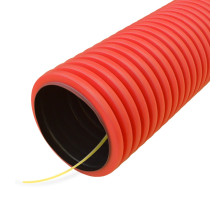 Pipe corrugated double-wall HDPE flexible type 750 (SN24) s/z red d75 mm Promsleeve (PR15.0242)