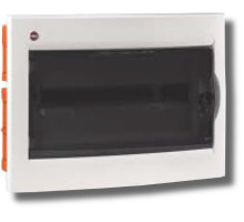 Flush-mounted enclosure with door 18 modules IP41 white (81518)