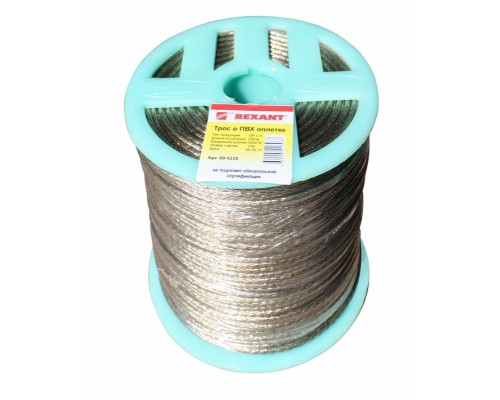 Steel cable in PVC sheath d=3.5 mm, transparent (200m)(09-5335)