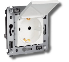 Socket with wall cover, 2P+E Avanti white cloud (4400013)