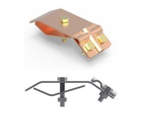 Gutter rod holder with bolt, copper (ND2308CU)