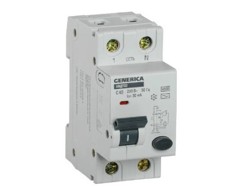 RCBO 32 C40 2P 30mA GENERICA (MAD25-5-040-C-30)