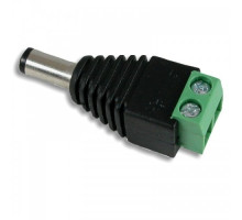 DCx2.1 power connector (male), terminal block, for screw