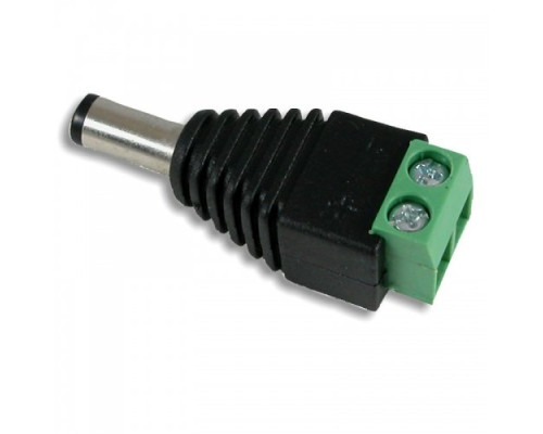 DCx2.1 power connector (male), terminal block, for screw