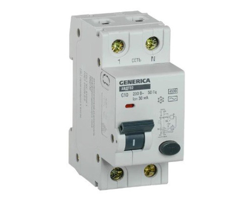 RCBO 32 C10 2P 30mA GENERICA (MAD25-5-010-C-30)