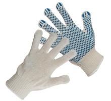 Cotton gloves with PVC coating