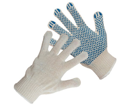 Cotton gloves with PVC coating