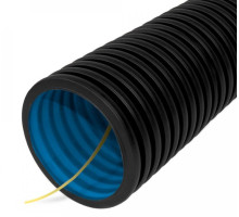 Pipe corrugated double-walled HDPE flexible type 450 (SN16) UV-resistant flame retardant s/z black d75 mm