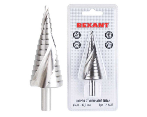 Step drill for metal REXANT "TITAN" Р6М5 4.0-32.0 mm (12-6613)