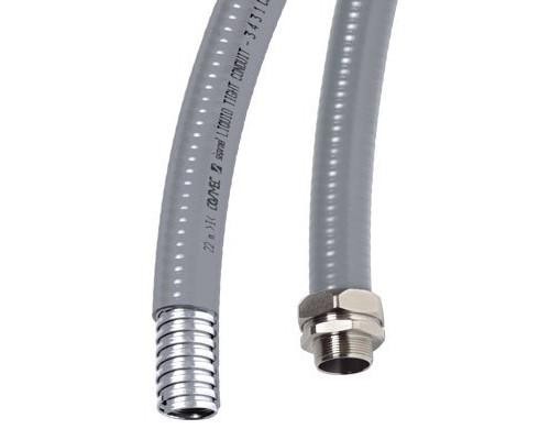 Metal hose DN 26 in smooth PVC insulation, gray (6070R-32)