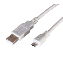 USB cable (pc. micro USB - pc. USB A) 1.8 meters, gray REXANT (18-1164)