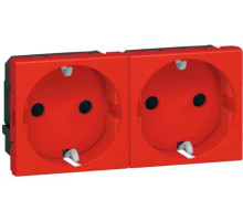 Double block of sockets 2k+3, 90x45 mm, red (147104 RD)