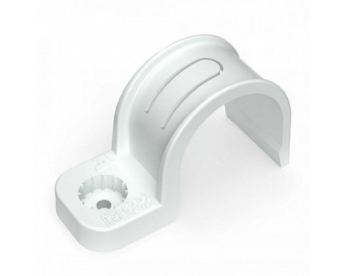 Fastener-bracket plastic one-sided for direct mounting white in polyethylene d32 (25pcs) Prom sleeve (PR13.0379)