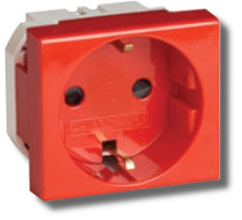 Power socket 2P+E Viva 2 modules red (45015)