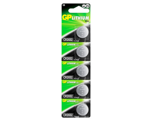 GP Lithium CR2032 (GP CR2032-2C5 100/2000), pack. 5 pieces. BLISTER