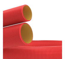 Pipe flexible double-walled D=140, with broach, red (121914)