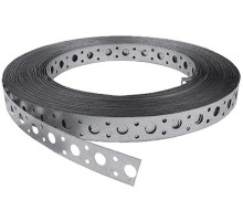 Mounting tape, galvanized, perforated, straight REXANT, 20x0.70 mm, roll 25 m (07-7107-4)