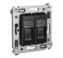 Socket RJ-45 Avanti in the wall double shielded black square (4402364)