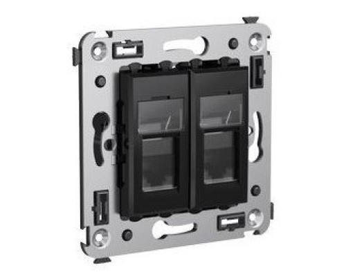 Socket RJ-45 Avanti in the wall double shielded black square (4402364)