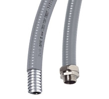 Metal hose DN 10 in smooth PVC insulation, gray (6070R-10)