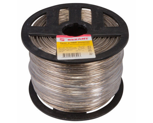 Steel cable in PVC sheath d=2.5 mm, transparent (200m)(09-5325)