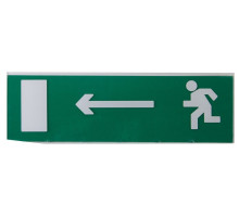 Replacement board "Direction to the emergency exit to the left" green background for "Topaz" (SQ0349-0213)