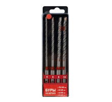 Set of drills, concrete 5-6-8-10x160 mm, 4 pcs, SDS PLUS (KR-91-0405)