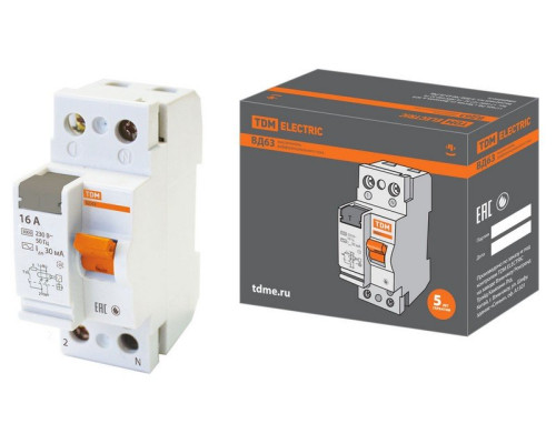 RCD VD63 2R 16A 30mA, electronic (SQ0220-0001)