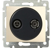 Socket Valena TV/FM through passage, ivory (774334)