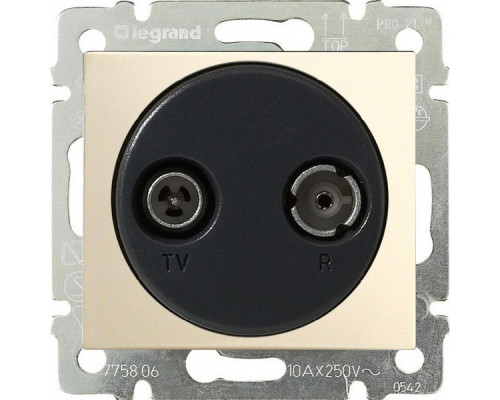 Socket Valena TV/FM through passage, ivory (774334)