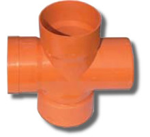 Cross joint for double wall pipes, 90°, D=140mm (022140)