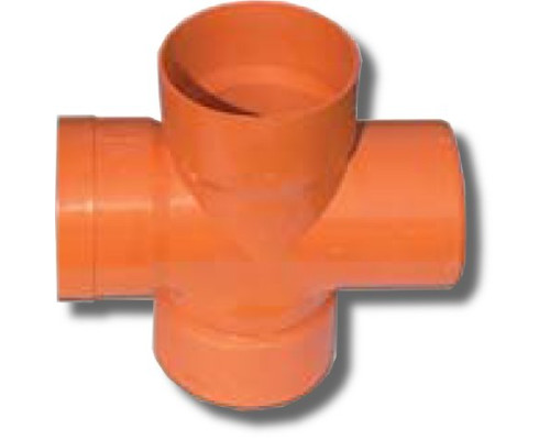 Cross joint for double wall pipes, 90°, D=140mm (022140)