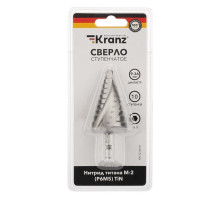 Step drill for metal TITAN 9.0-36.0 mm 110 mm 65 HRC P6M5 TiN Kranz (KR-12-6614)