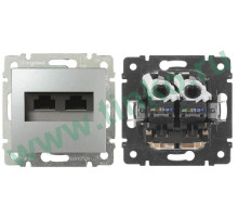 Socket Valena 2xRJ45 Cat.5, aluminum (770231)