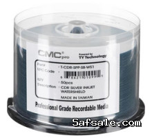 CMC Pro 700MB CD-R WaterShield Silver Printable 48x Discs (Pack of 50)